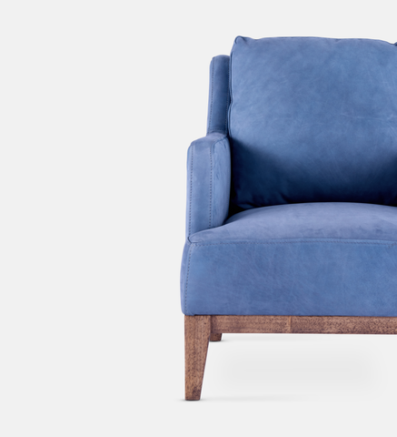 Banks Leather 1 Seater Light Grey Leg (111813)