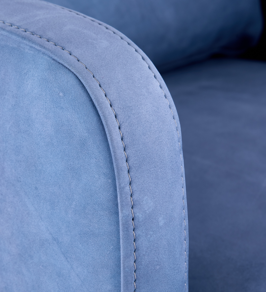Banks Leather 1 Seater Light Grey Leg (111814)