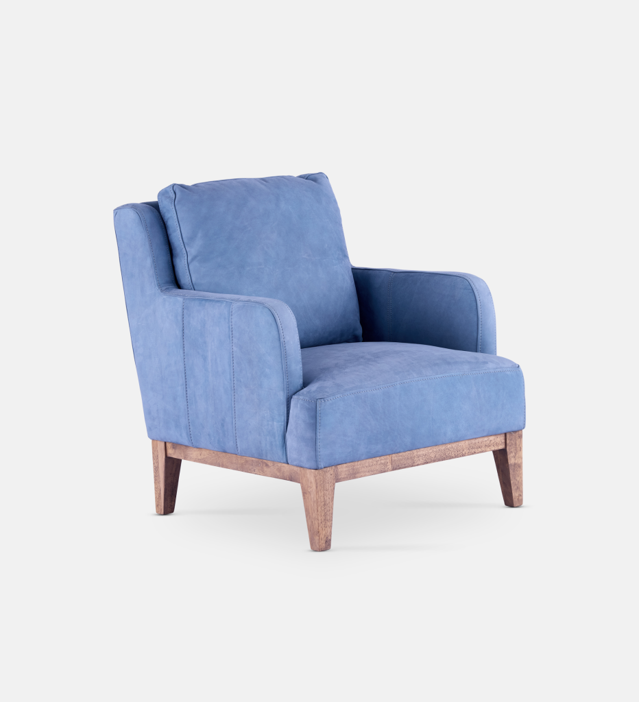 Banks Leather 1 Seater Light Grey Leg (111815)