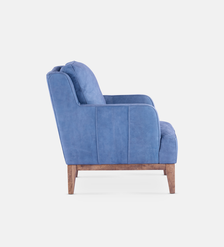 Banks Leather 1 Seater Light Grey Leg (111816)
