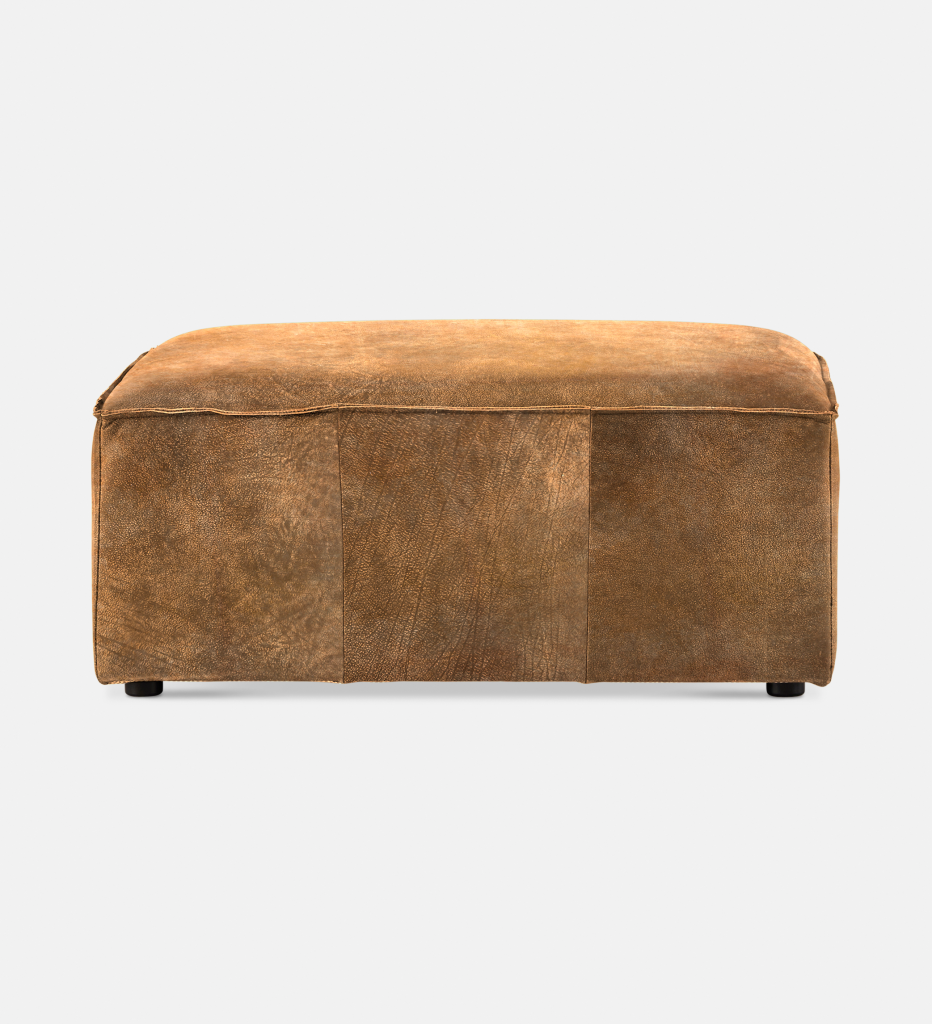 Congo Leather Ottoman