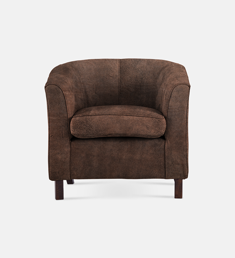 Debbie Tub Leather 1 Seater Dark Leg (40012)
