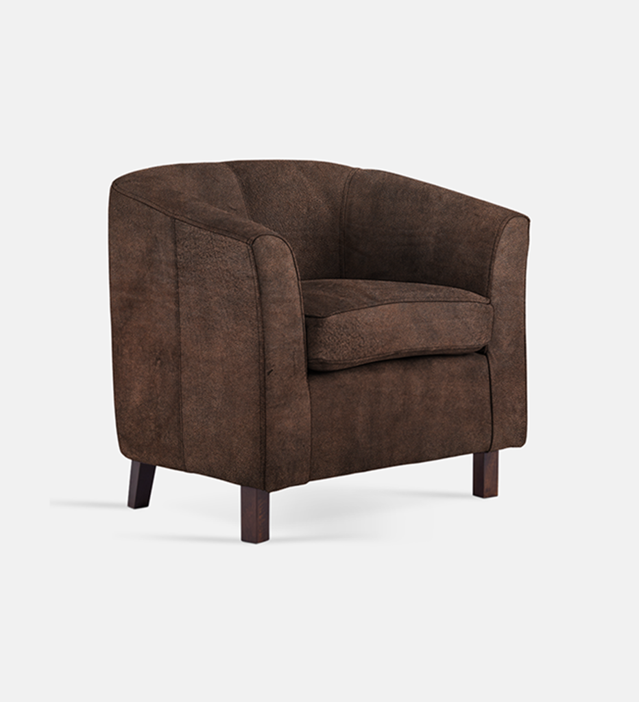 Debbie Tub Leather 1 Seater Dark Leg (40013)