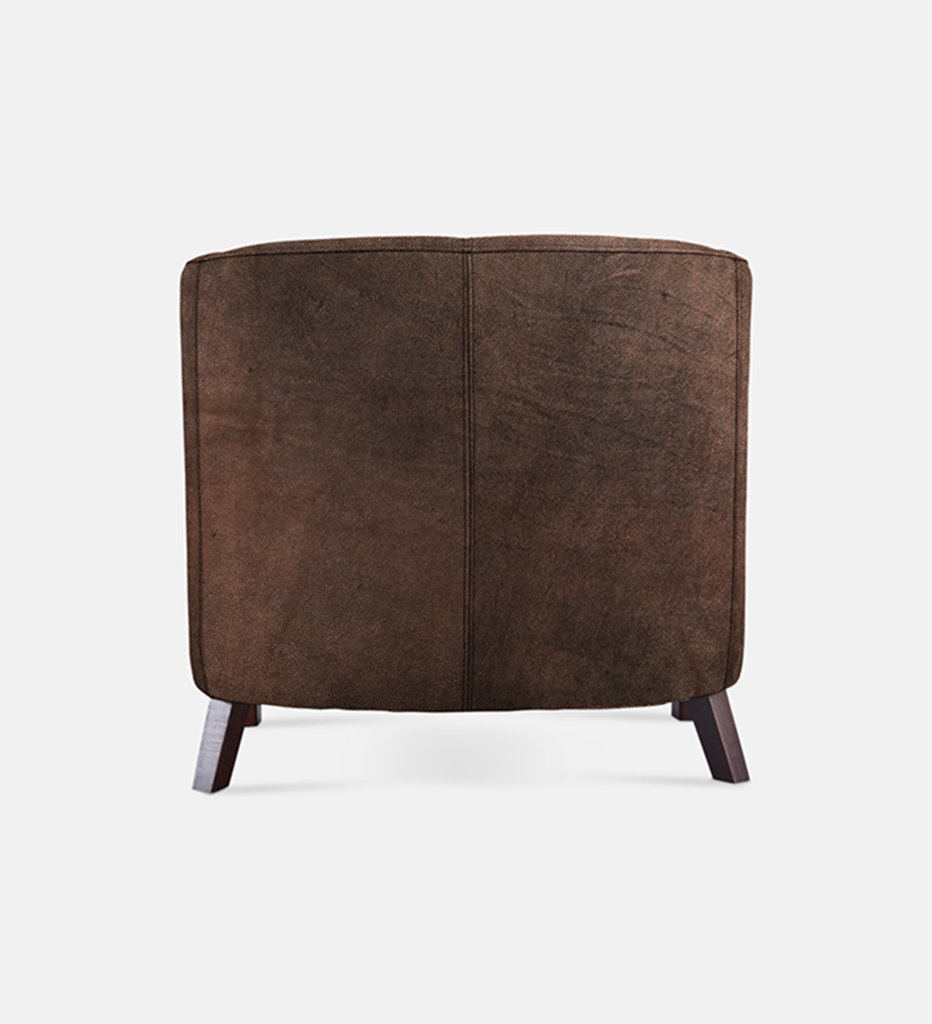 Debbie Tub Leather 1 Seater Dark Leg (40016)