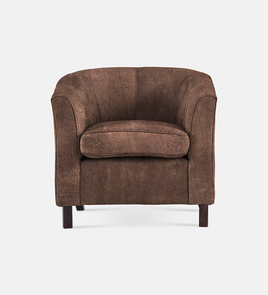 Debbie Tub Leather 1 Seater Dark Leg (40022)