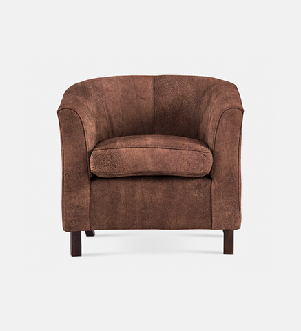 Debbie Tub Leather 1 Seater Dark Leg (40022)