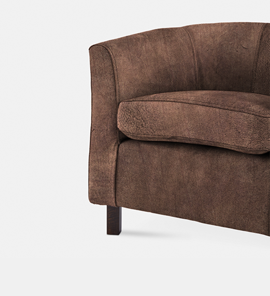 Debbie Tub Leather 1 Seater Dark Leg (40030)