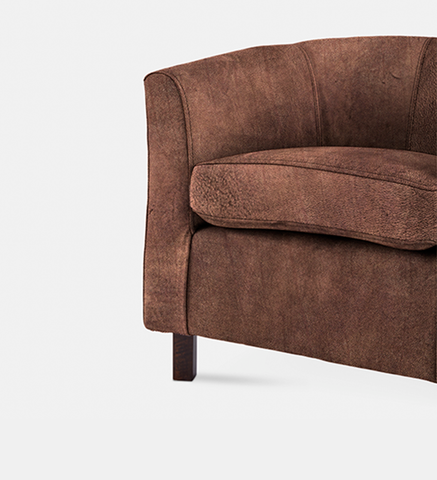 Debbie Tub Leather 1 Seater Dark Leg (40030)