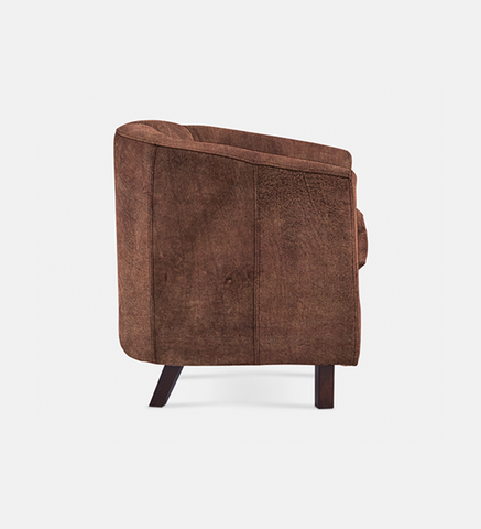 Debbie Tub Leather 1 Seater Dark Leg (40031)