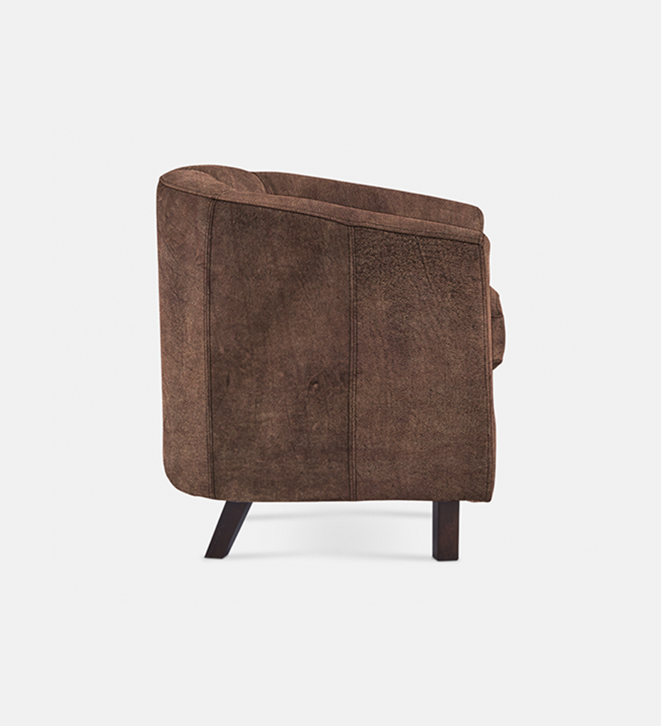 Debbie Tub Leather 1 Seater Dark Leg (40031)