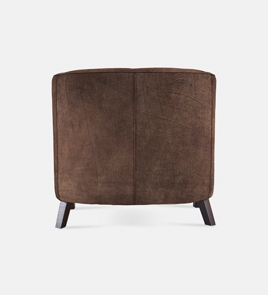 Debbie Tub Leather 1 Seater Dark Leg (40032)