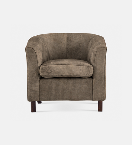Debbie Tub Leather 1 Seater Dark Leg (40033)