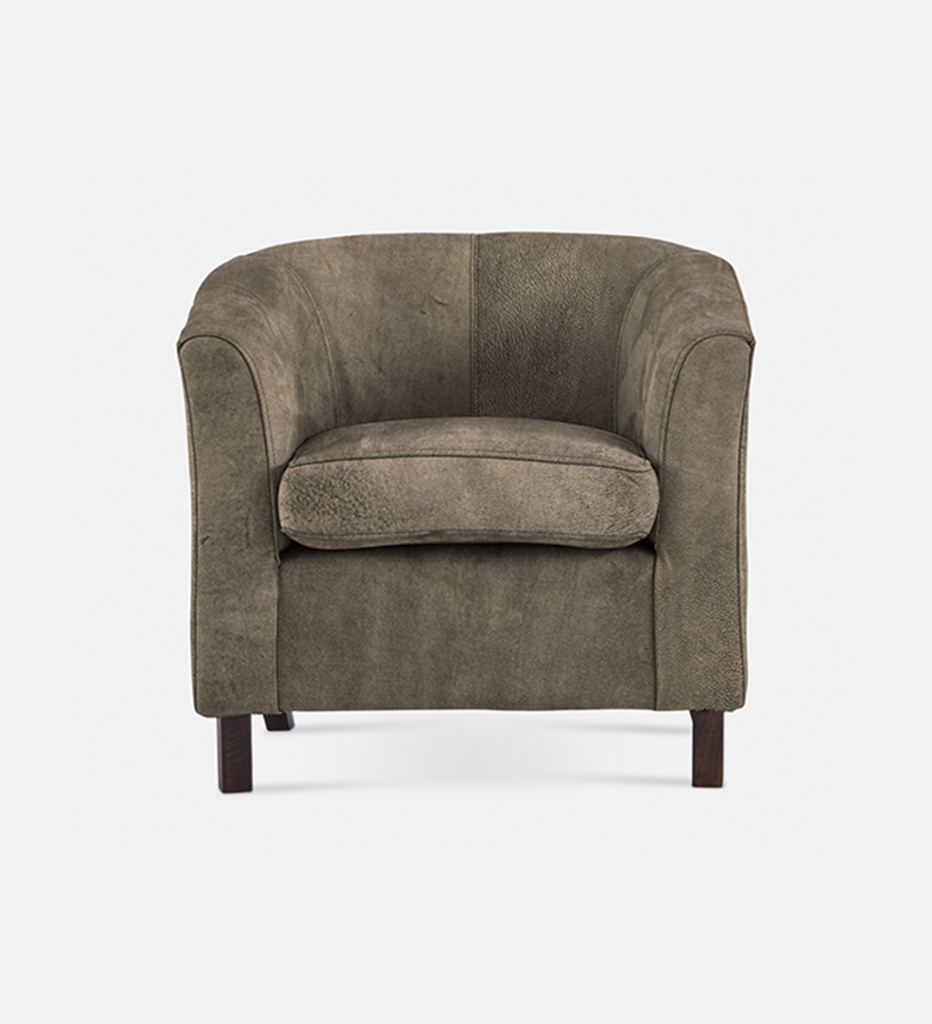 Debbie Tub Leather 1 Seater Dark Leg (40033)