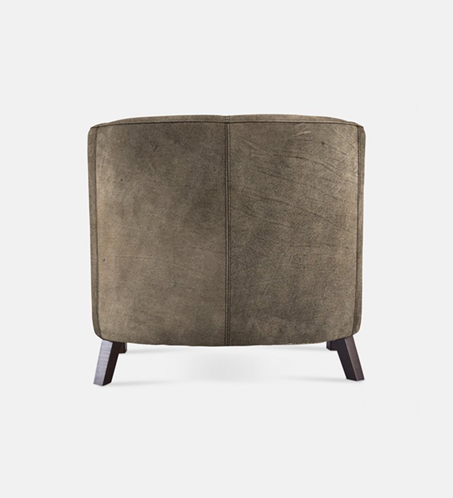 Debbie Tub Leather 1 Seater Dark Leg (40037)