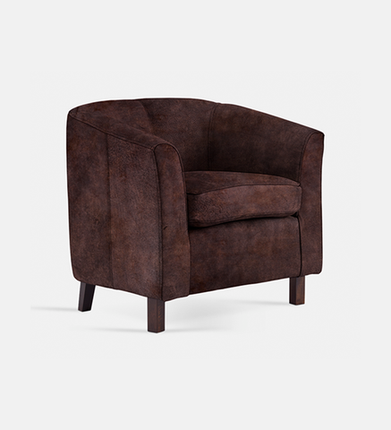 Debbie Tub Leather 1 Seater Dark Leg (40043)