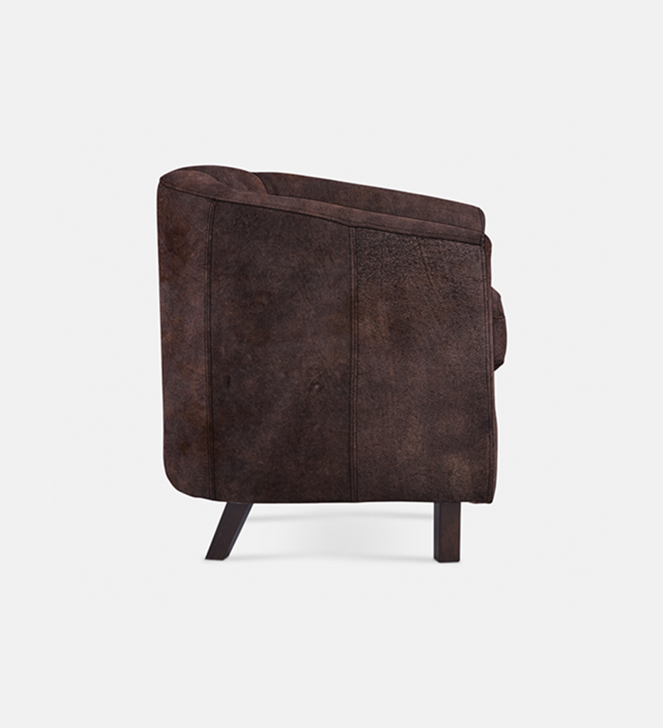 Debbie Tub Leather 1 Seater Dark Leg (40045)