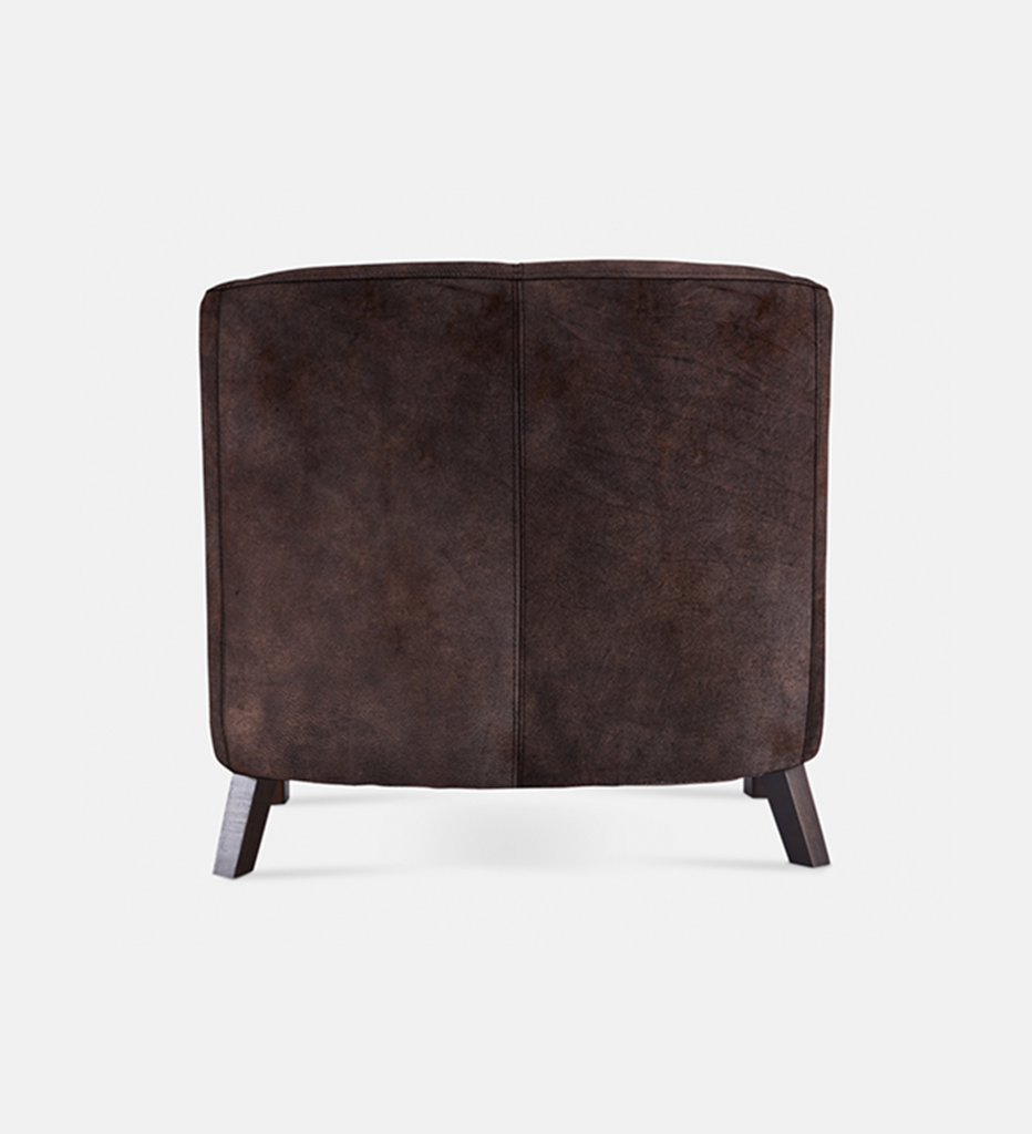 Debbie Tub Leather 1 Seater Dark Leg (40046)