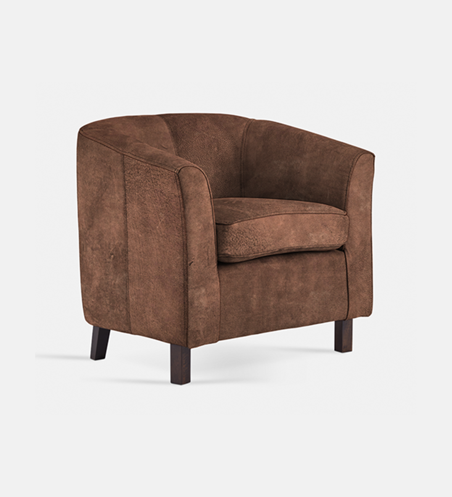 Debbie Tub Leather 1 Seater Dark Leg (40053)