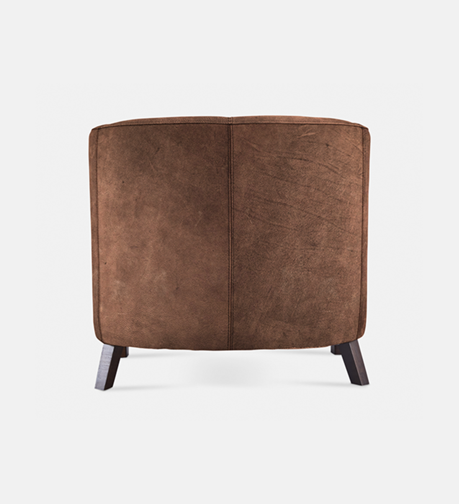 Debbie Tub Leather 1 Seater Dark Leg (40096)