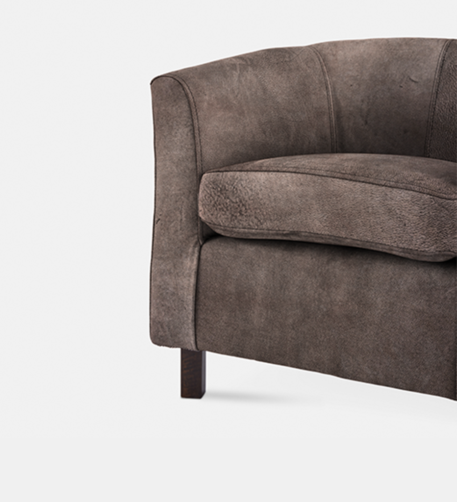 Debbie Tub Leather 1 Seater Dark Leg (40069)