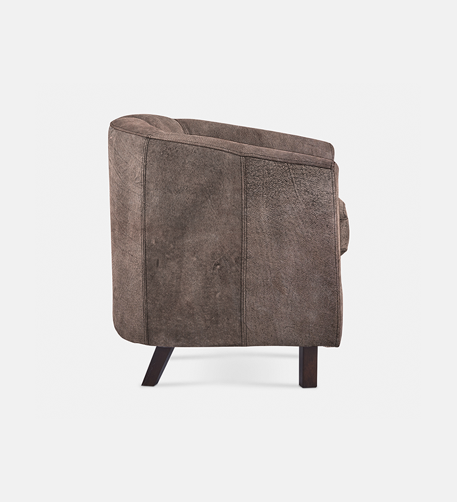 Debbie Tub Leather 1 Seater Dark Leg (40070)