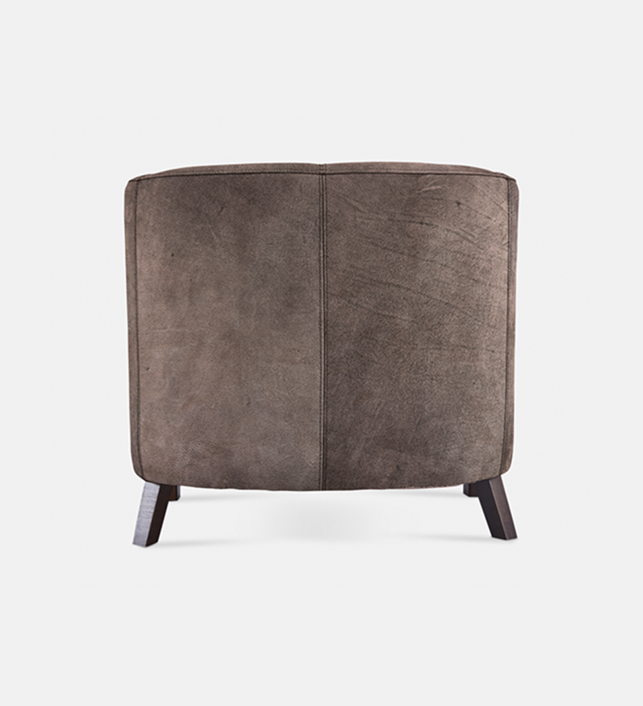Debbie Tub Leather 1 Seater Dark Leg (40071)