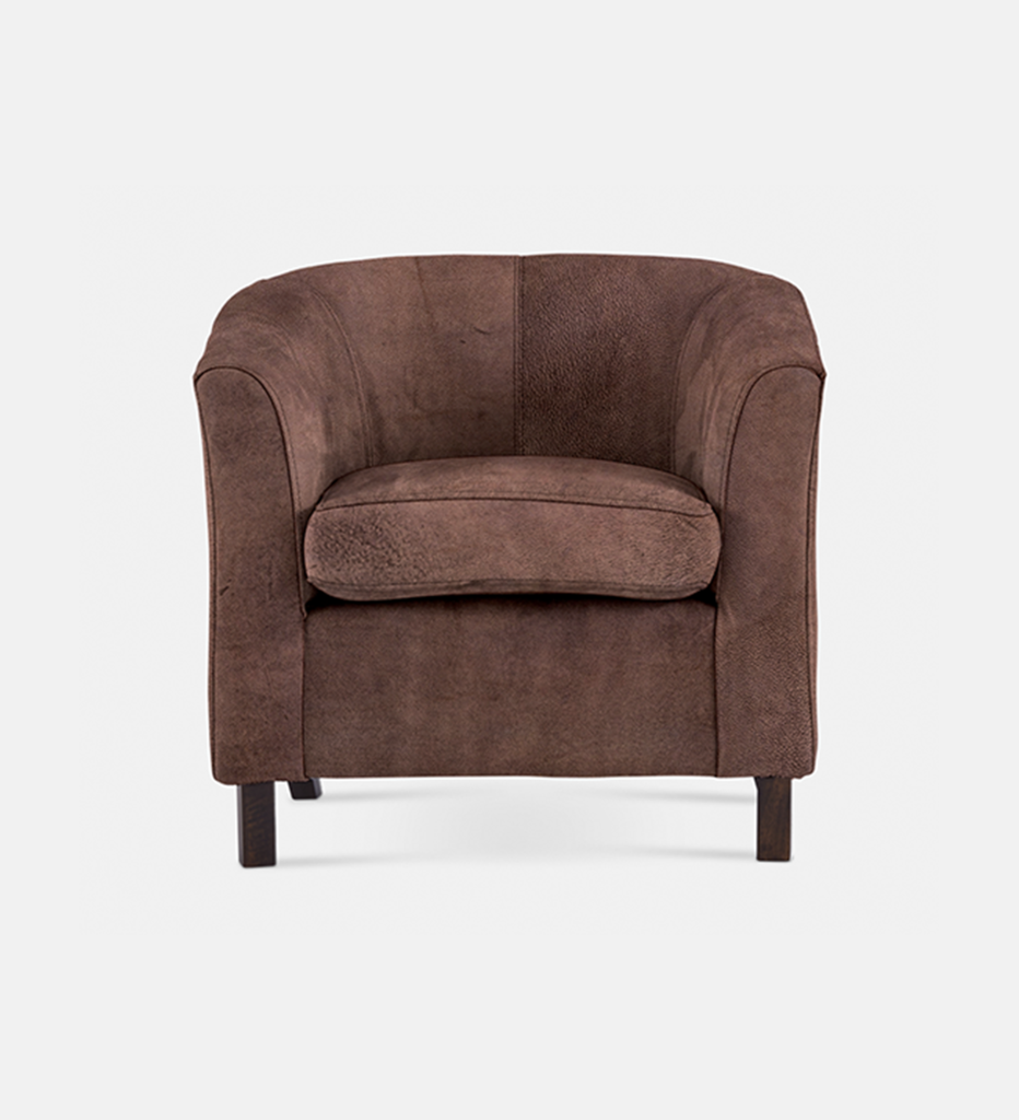 Debbie Tub Leather 1 Seater Dark Leg (40077)