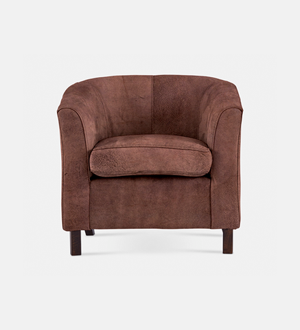 Debbie Tub Leather 1 Seater Dark Leg (40077)
