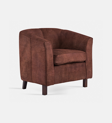 Debbie Tub Leather 1 Seater Dark Leg (40078)