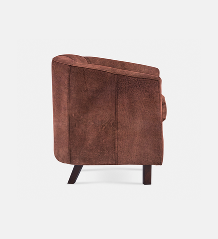 Debbie Tub Leather 1 Seater Dark Leg (40080)