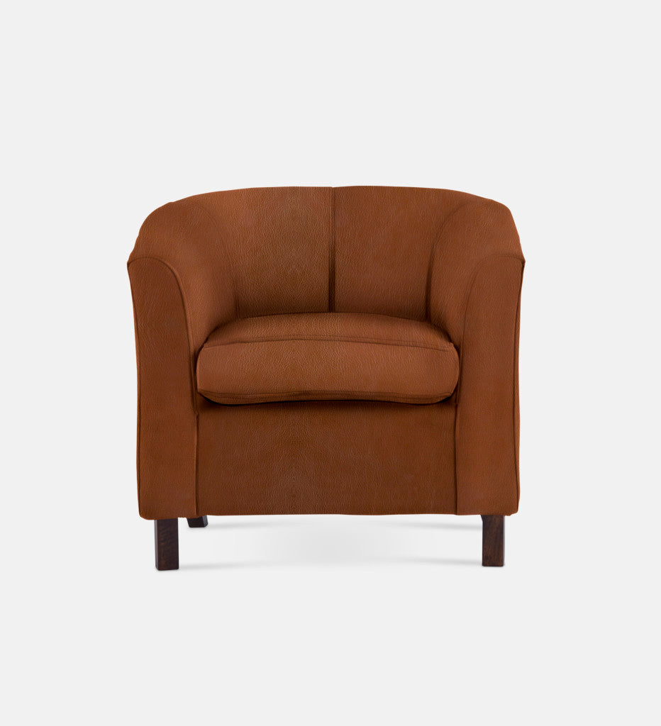 Debbie Tub Leather 1 Seater Dark Leg (74743)