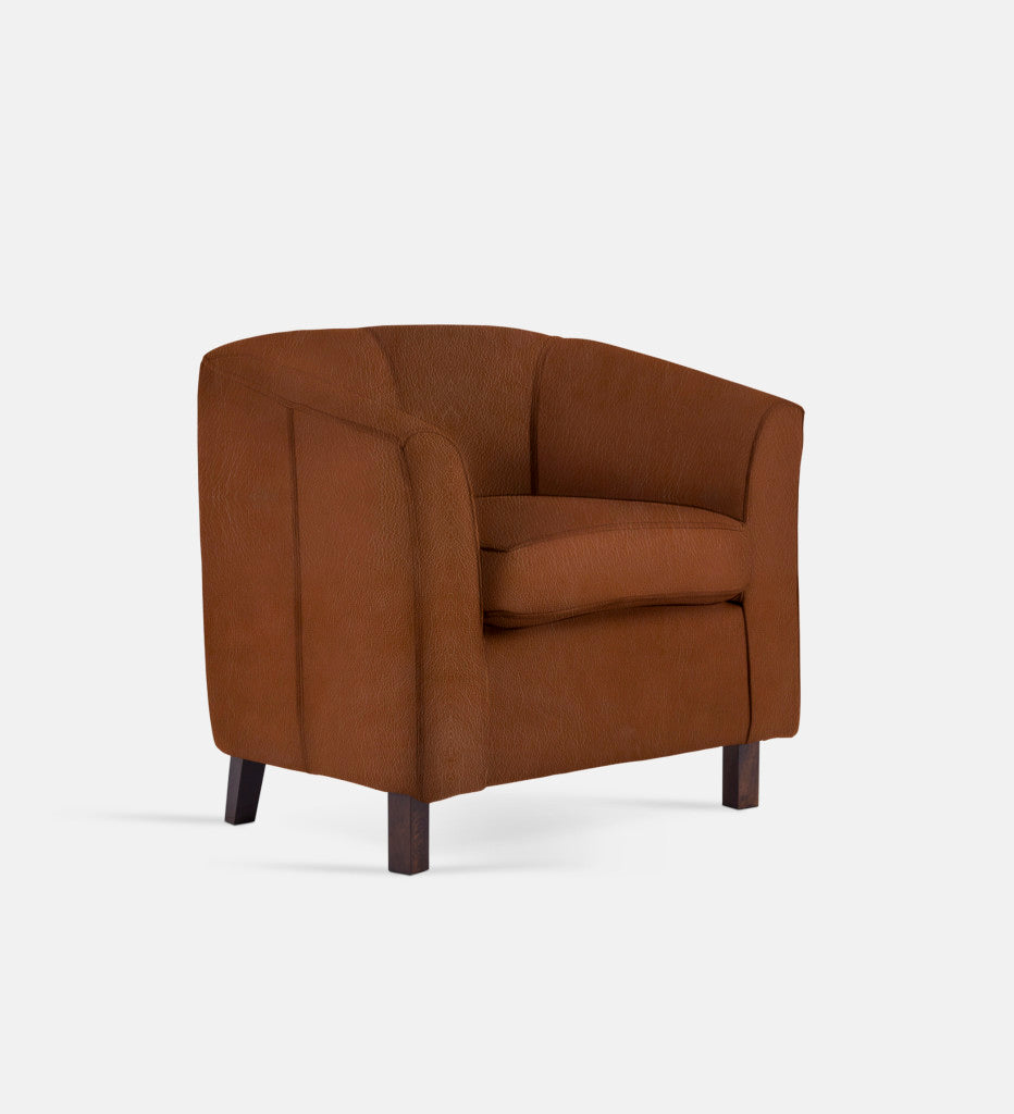 Debbie Tub Leather 1 Seater Dark Leg (74744)