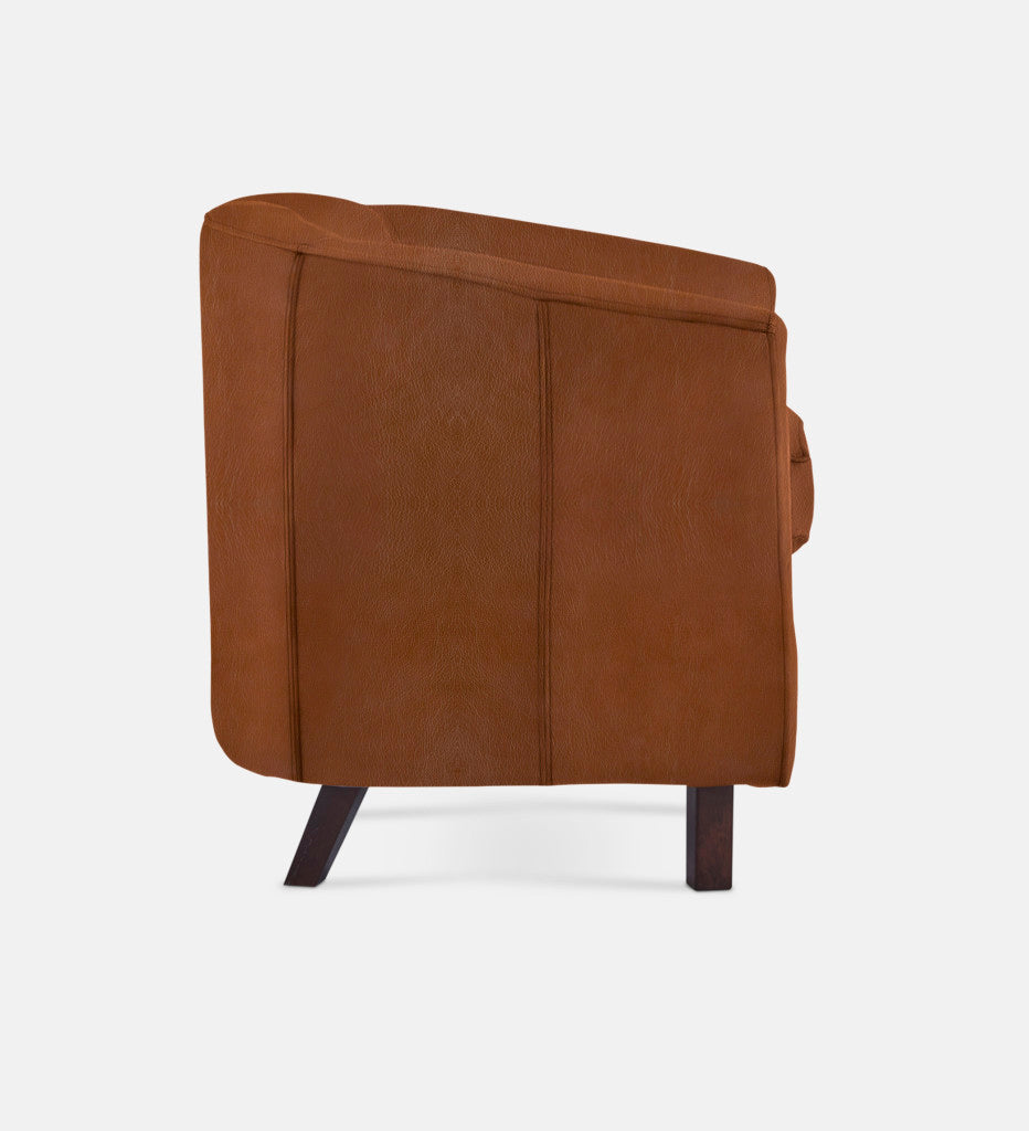 Debbie Tub Leather 1 Seater Dark Leg (74745)