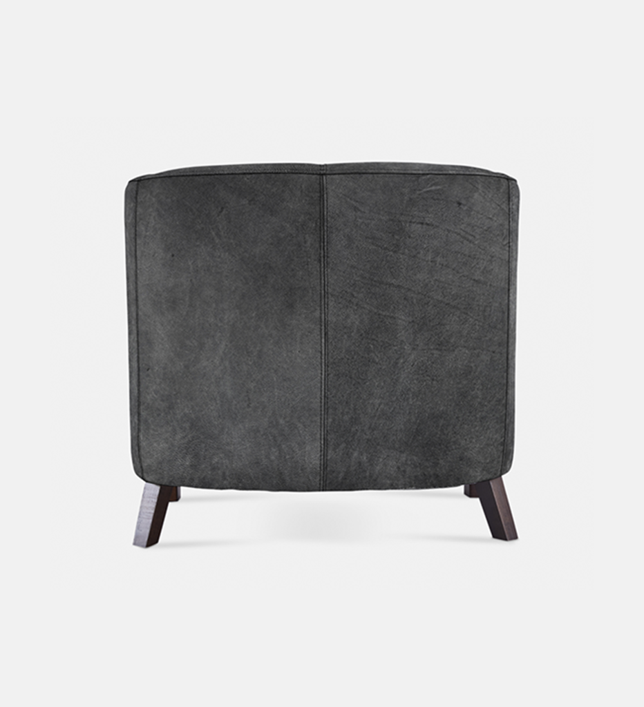 Debbie Tub Leather 1 Seater Dark Leg (40086)