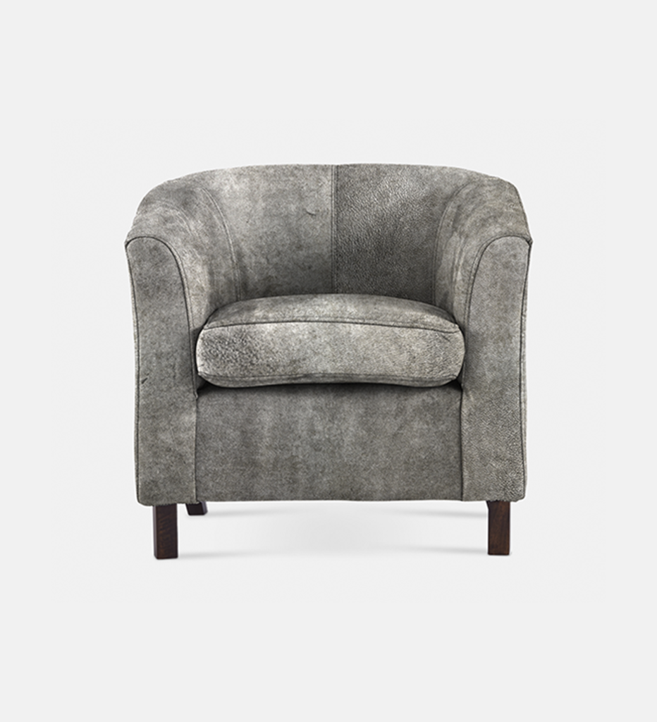 Debbie Tub Leather 1 Seater Dark Leg (40097)