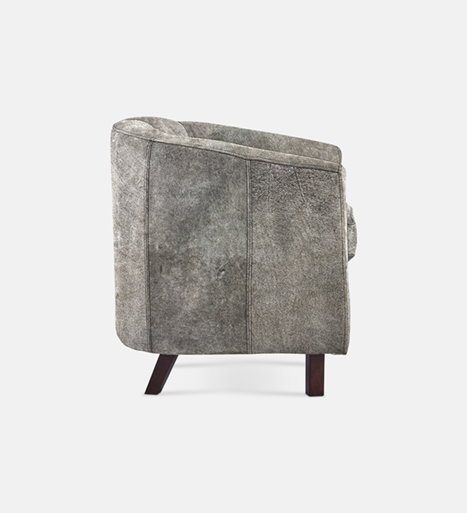 Debbie Tub Leather 1 Seater Dark Leg (40100)