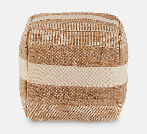 Woven Striped Ottoman