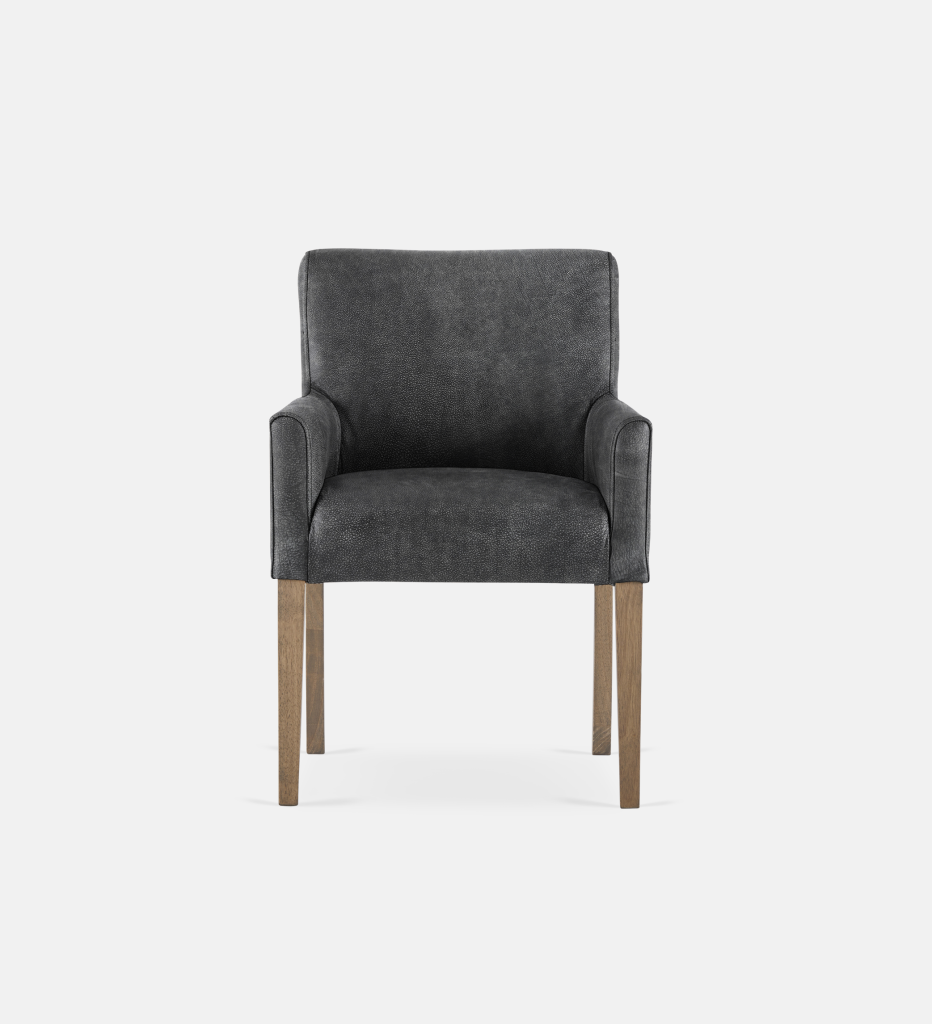 Bennet Leather Carver Light Grey Leg (35401)