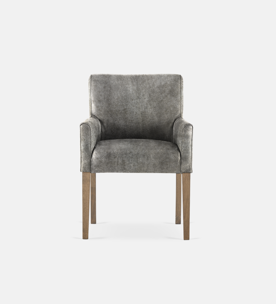 Bennet Leather Carver Light Grey Leg (35421)