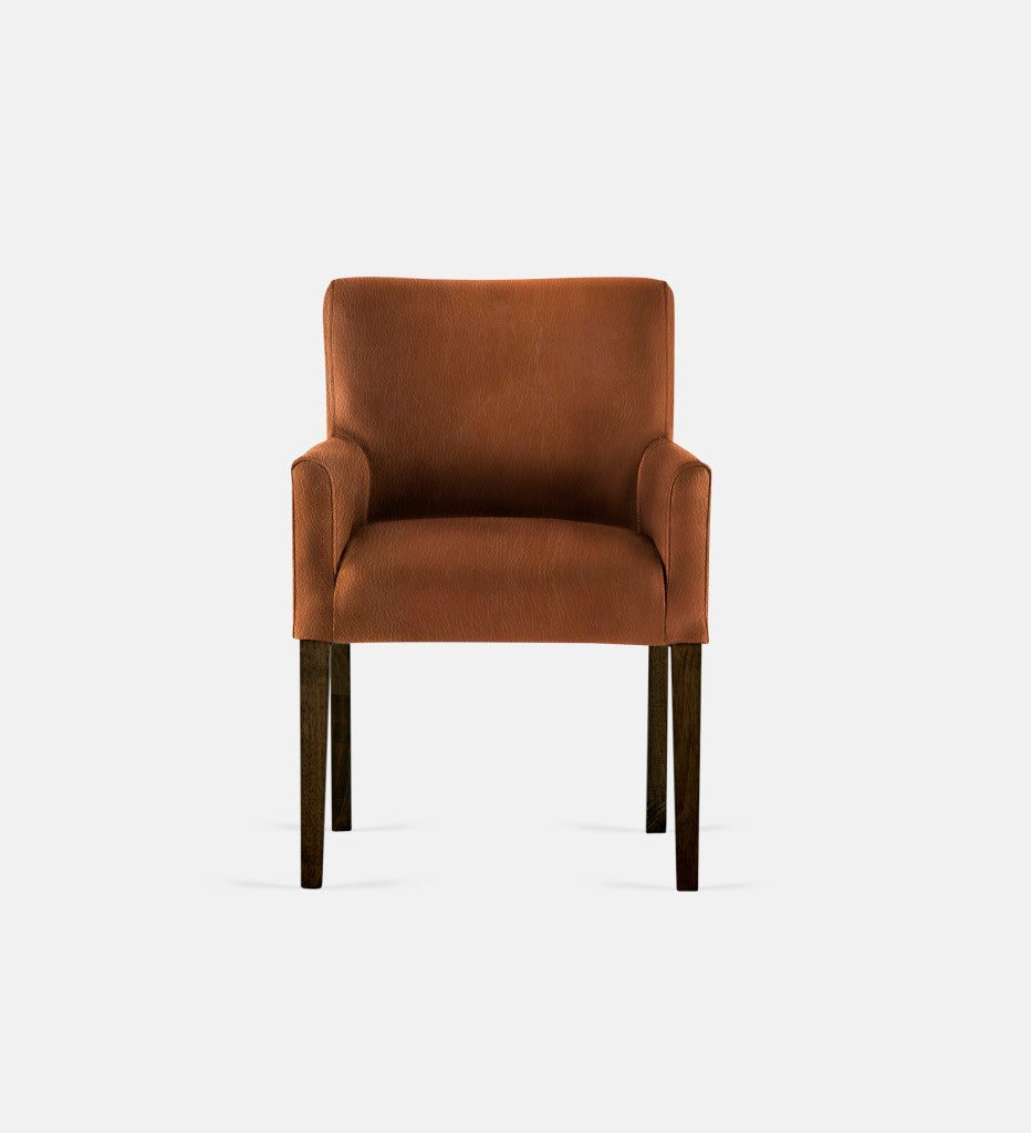 Bennet Leather Carver Chair Brown Leg (74092)