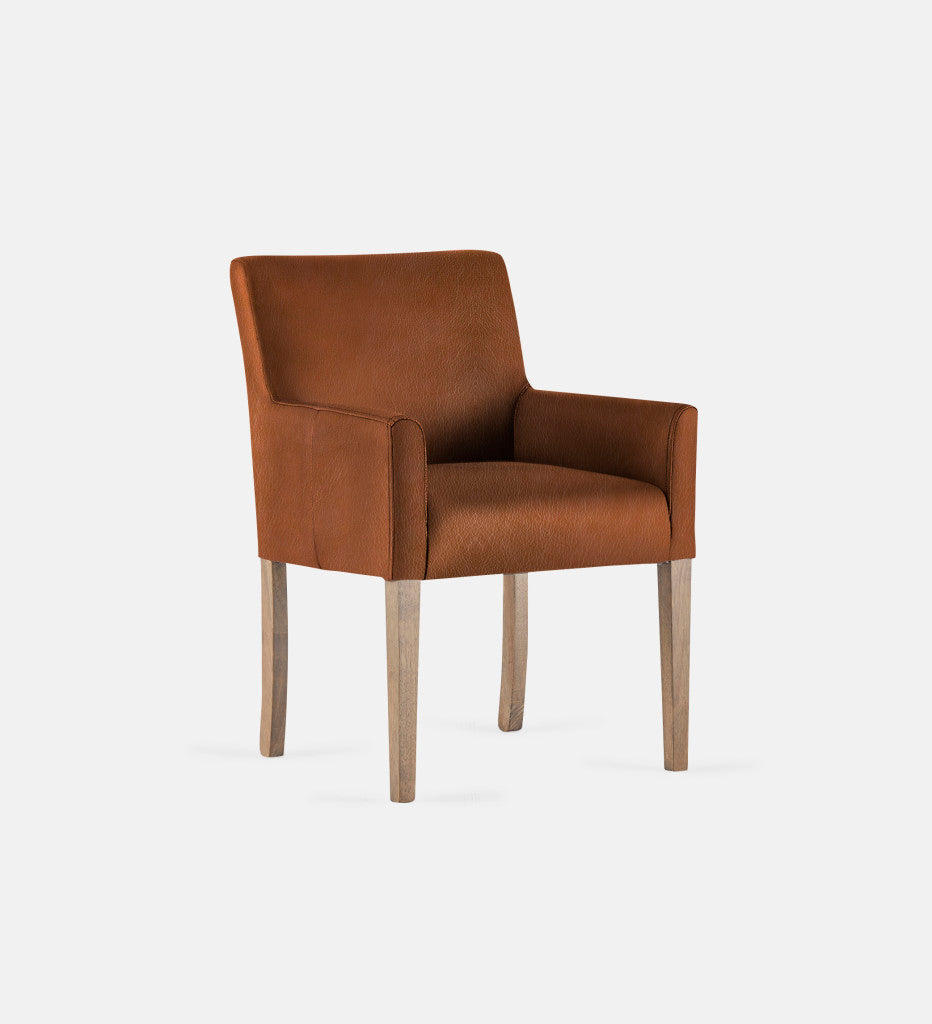 Bennet Leather Carver Chair Light Grey Leg (74290)