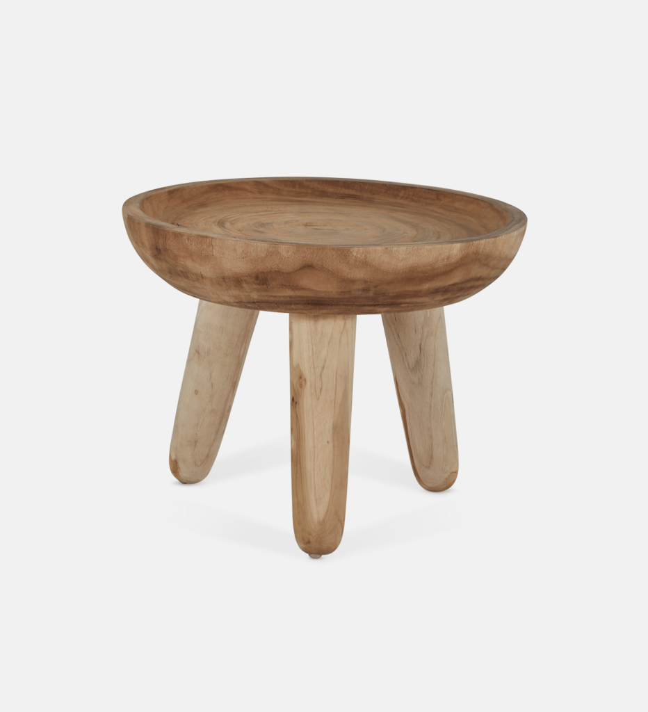 Carved patio side table