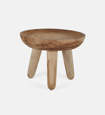 Carved patio side table