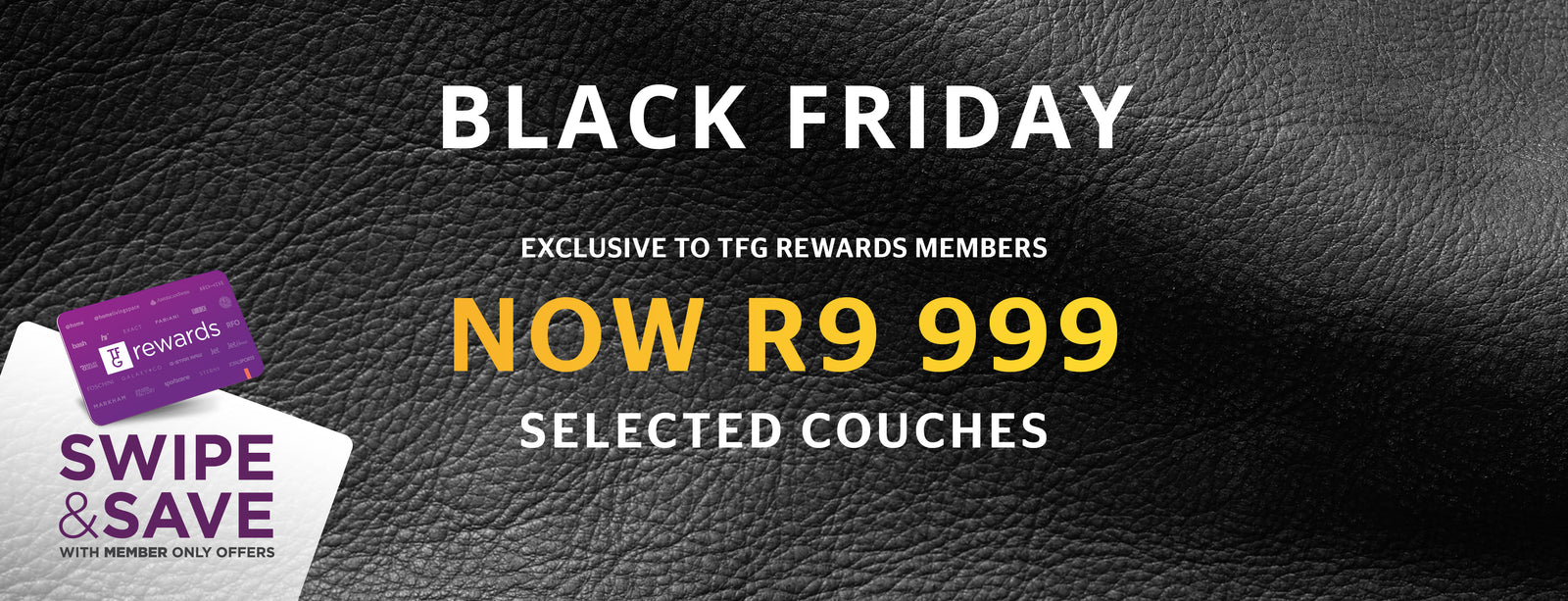 R9 999 on Selected Couches banner