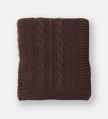Chunky Knit Throw in Brown