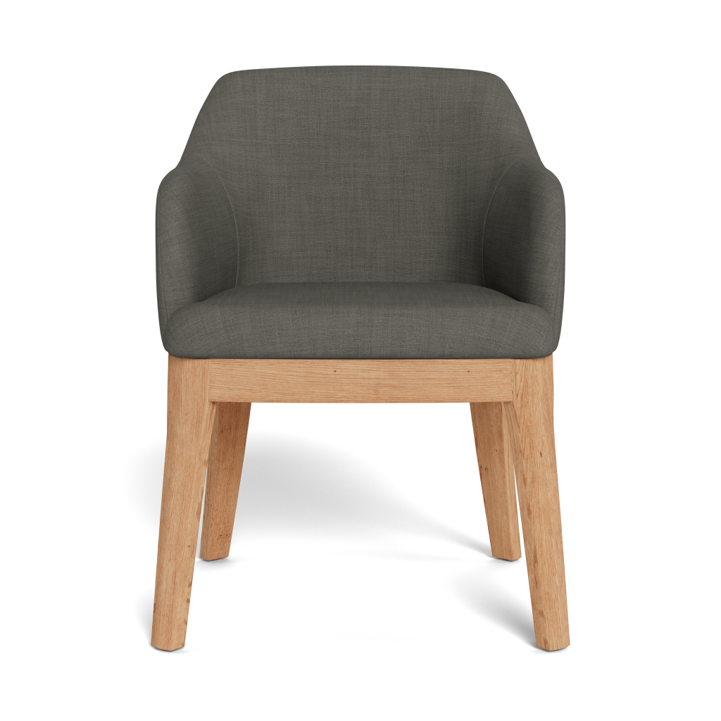 Kelly Fully Upholstered Carver Chair Natural Leg (90453)