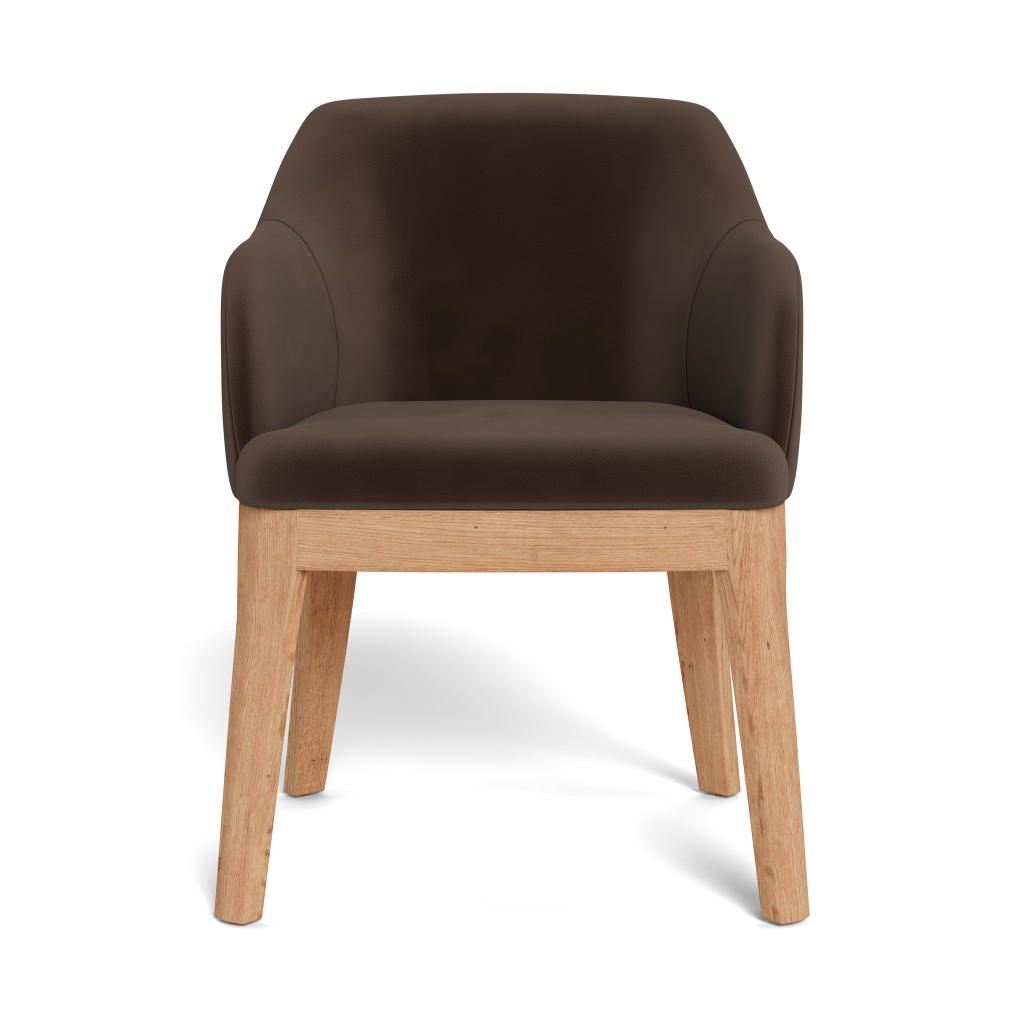 Kelly Fully Upholstered Carver Chair Natural Leg (90454)
