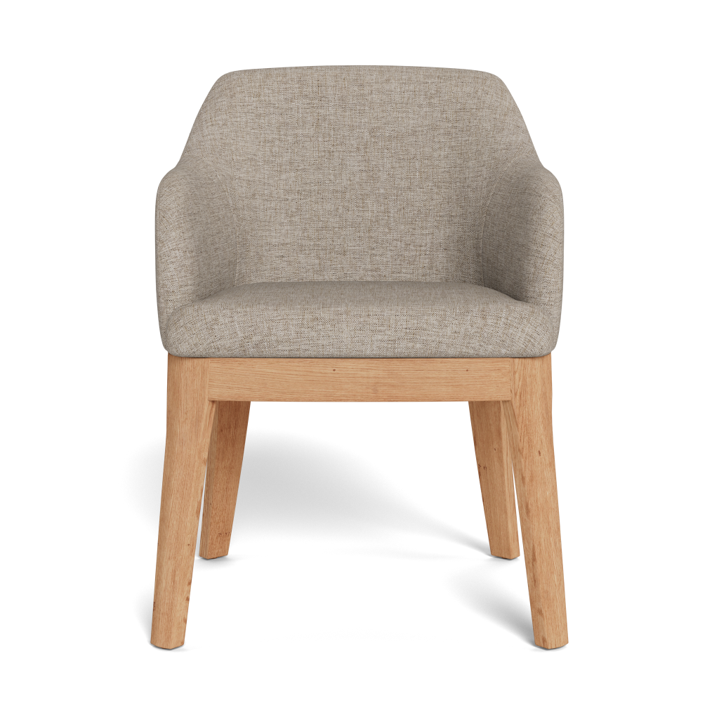 Kelly Fully Upholstered Carver Chair Natural Leg (90452)
