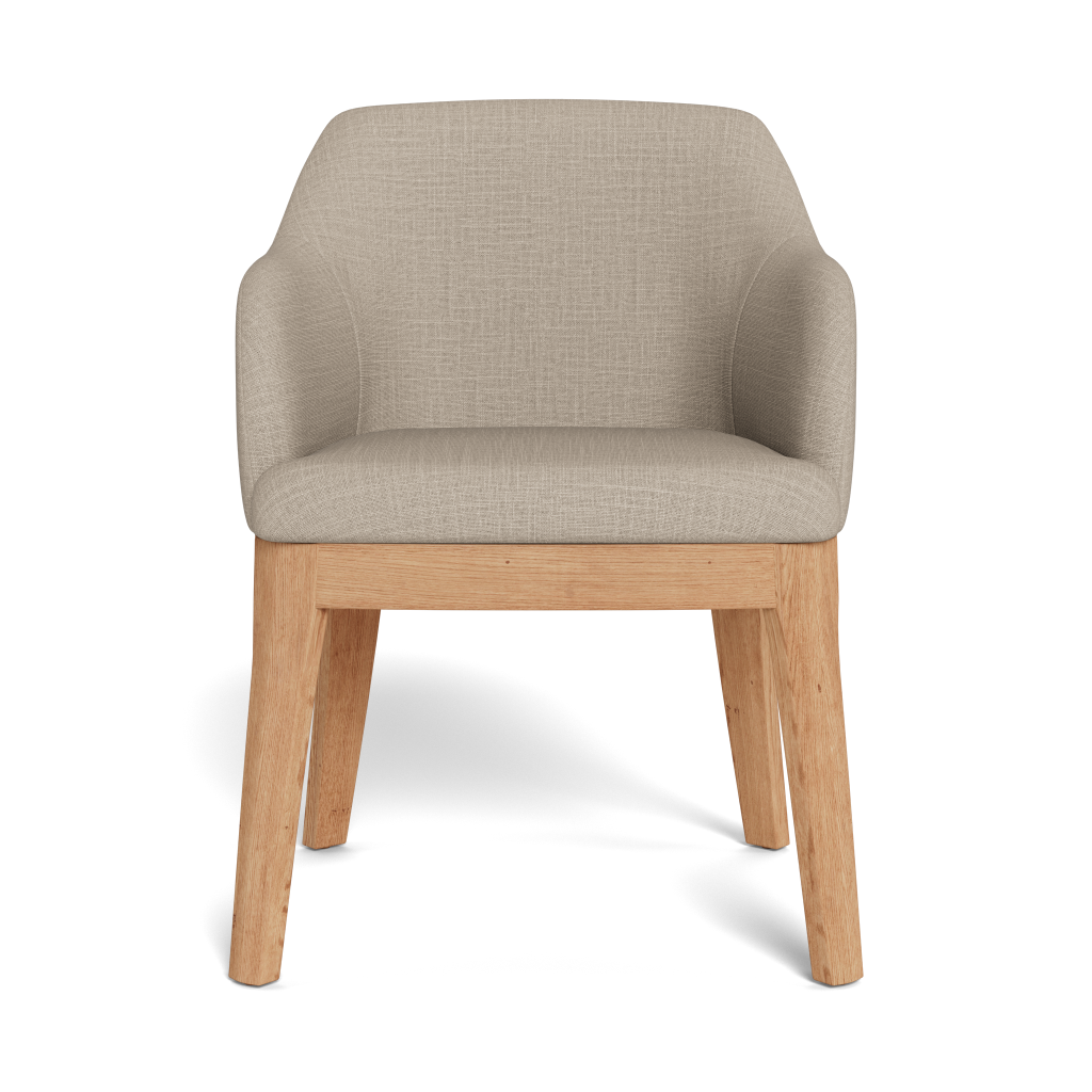 Kelly Fully Upholstered Carver Chair Natural Leg (90451)