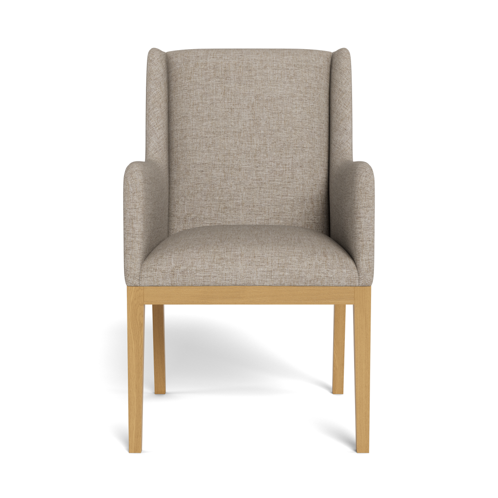Kendall Fully Upholstered Carver Chair Natural Leg (90455)